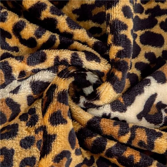Flannel Fleece Throw Blanket for Couch Leopard Print Blanket Lightweight Fuzzy - Picture 4 of 7